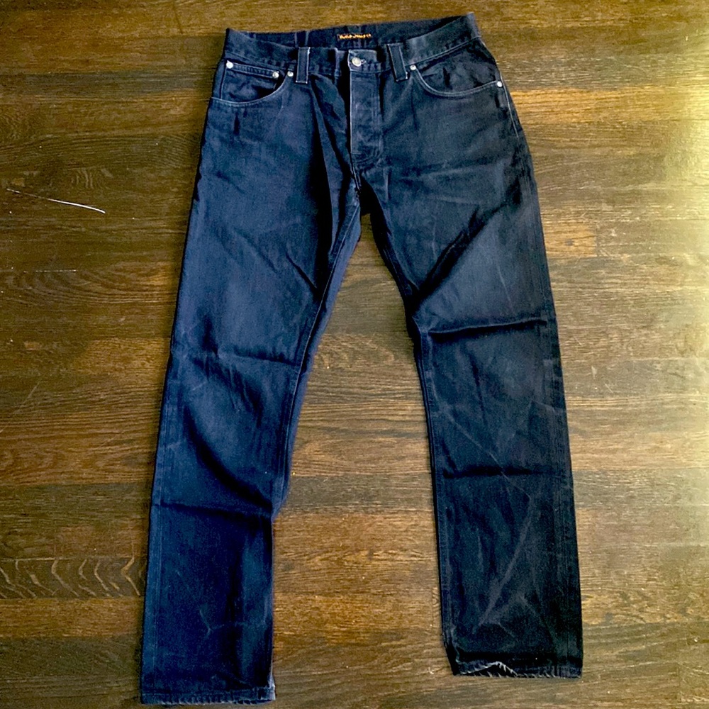 Straight Black Nudie Jeans Organic Cotton 34x34